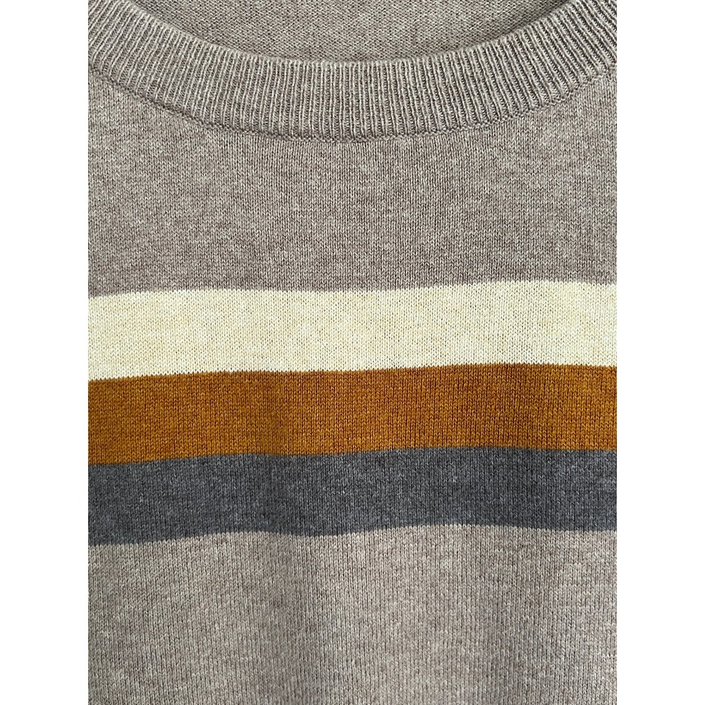 Faherty Horizon Surf Sweater Women NWOT Fireside Brown Stripe Cotton Cashmere XL - Picture 3 of 16